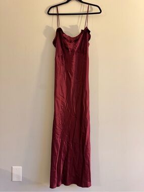 NWOT Reformation Aribella Plum Silk Charmeuse Satin Maxi Slip Elegant Dress